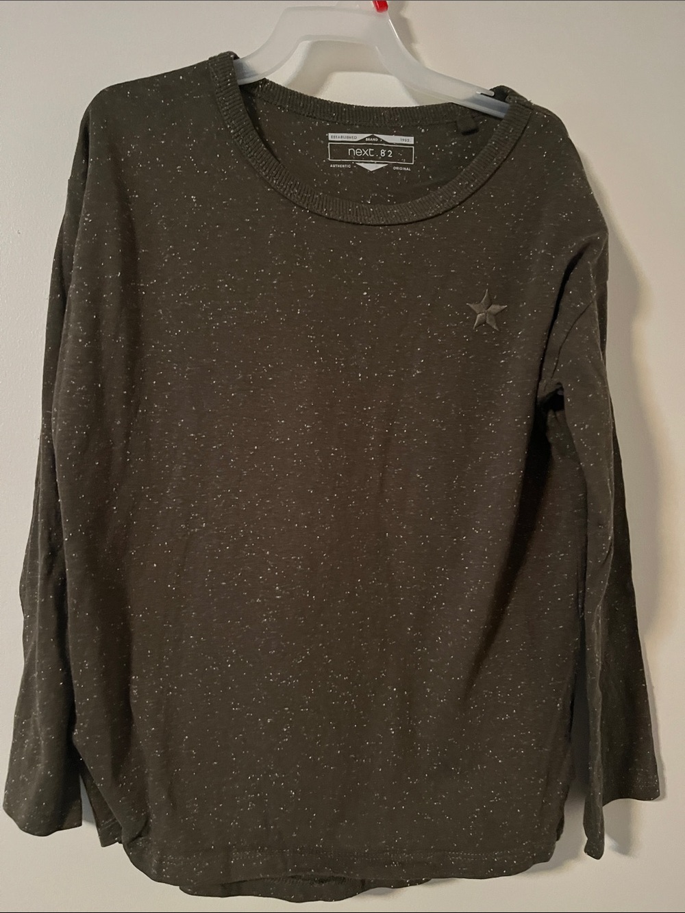 next Olive Green Speckled Crewneck Sweater